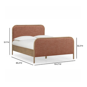 Cama de Plataforma Escandinava Tamaño Queen con Cabecera Tapizada, Diseño de Cama Suave - Product Image 3