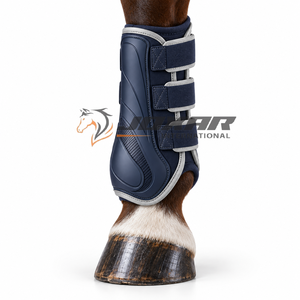 Botas de cepillado para caballos con amortiguación suave, tela resistente y diseño práctico para un entrenamiento cómodo. - Product Image 2