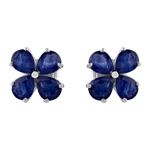 Pendientes de Zafiro Azul en Plata de Ley 92.5 KLST-30823 - Product Image 1
