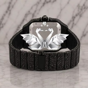 Montre de luxe à quartz sertie de diamants Moissanite, fabriquée en Inde, pour la vente en gros et sous marque privée OEM - Product Image 2