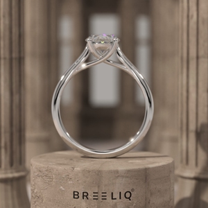 Bague de fiançailles élégante en or blanc 14 carats avec diamant ovale 2 carats, sertie de griffes minimalistes, bijou raffiné, cadeau pour elle - Product Image 6