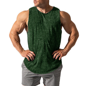 Débardeur de musculation pour homme de haute qualité avec boutons, 100 % coton, respirant et séchage rapide, effet délavé, vêtement de sport - Product Image 5