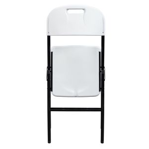 Set di 4 Sedie Pieghevoli da Giardino in Plastica Bianca 47*54*84cm, Impilabili, in Resina e Metallo per Eventi Sportivi all'Aperto e Appartamenti - Product Image 3