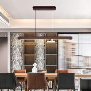 Lámpara Colgante LED Ajustable de 39 Pulgadas con Acabado en Madera de Nogal, Diseño Moderno y Elegante para Comedor y Sala de Estar, Color Nogal Elegante - Product Image 5