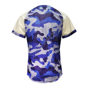 Nouveau design de t-shirt de baseball camouflage, impression par sublimation personnalisée, maillot de baseball personnalisé, maillots de baseball sans manches personnalisés - Product Image 4
