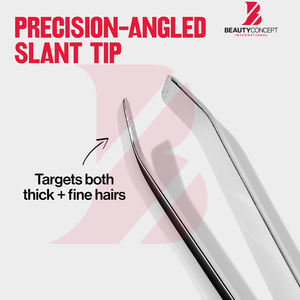 Pinzas Profesionales de Acero Inoxidable para Cejas con Punta Inclinada de Precisión para Depilación Facial, Uso en Salones de Belleza y Personal - Product Image 4