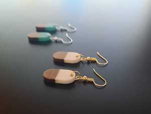 Pendientes de Resina y Madera Hechos a Mano, Joyería Natural Colgante, Ligeros, Rústicos, Estilo Boho, Accesorios de Moda, Regalo para Mujer, Premium - Product Image 2
