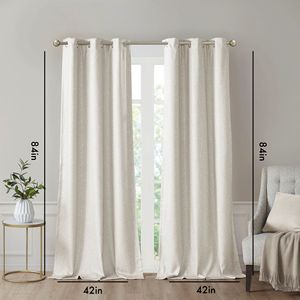 Coppia di Tende Oscuranti Totali in Finta Seta Stampata Tonal, 2 Pezzi, con Mantovane - Product Image 2