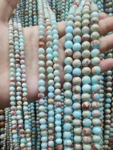 ลูกปัดหินแจสเปอร์สีน้ำเงินทรงกลมเรียบเนียน พลังบำบัด สำหรับทำสร้อยข้อมือ สร้อยคอ DIY เครื่องประดับ - Product Image 4