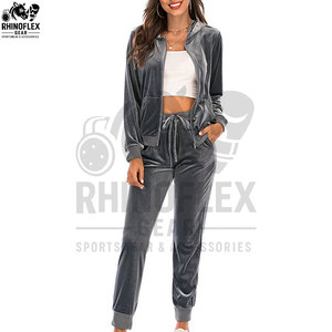 Women's Tracksuit Sweatsuit Girls 100% Cotton Velour <b>Velvet</b> Nylon Custom Windbreaker Tracksuit Sets Tracksuits Set For Women - Product Image 6
