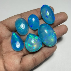 Ópalo Suelto Genuino Etíope Natural Azul/Pryba con Juego de Color y Formas Mixtas para Diseño de Joyería Artesanal - Product Image 3