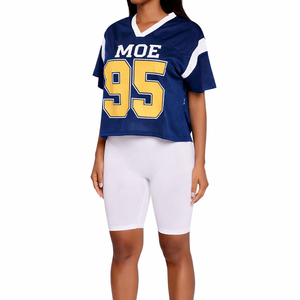 Camiseta Deportiva Personalizada para Mujer, Estilo Urbano, Sublimada, de Fútbol Americano, de Secado Rápido, con Malla, Etiqueta Privada OEM - Product Image 5