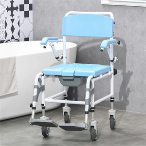 Sedia a rotelle pieghevole leggera con rivestimento a polvere per doccia e WC, per anziani, capacità di carico 150 kg - Product Image 2