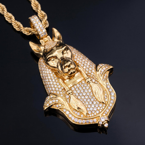 Pendentif Hiphop pour Homme, Bijou Fin, Plaqué Or, Argent Sterling 925, Diamant Moissanite VVS, Sertissage Glacé, Roi des Gorilles avec Couronne - Product Image 4