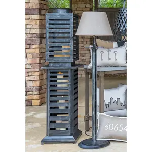 Portavelas de hierro con filigrana bohemia, diseño de casa, telaraña de Halloween y hojas festivas, hecho a mano por Zahid Exports - Product Image 2