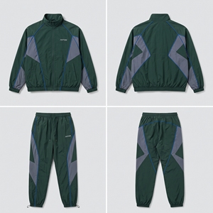 Ensemble de survêtement pour homme personnalisé avec logo, couleur bordeaux, veste coupe-vent en nylon et pantalon, 2 pièces, style streetwear, tenue de sport OEM - Product Image 3