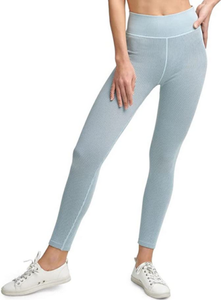 Women's High Waist Solid <b>Green</b> Yoga <b>Leggings</b> Full Length Seamless Elastic Waist Pants - Product Image 3