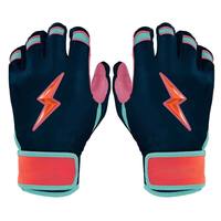 Gants de frappeur de baseball en cuir pour gaucher, qualité supérieure, fermeture auto-agrippante, tissu non tissé respirant, personnalisables, vente en gros USA