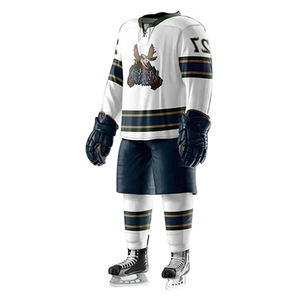 Jersey de Hockey sobre Hielo Personalizado, Uniforme de Equipo Sublimado, Impresión Sólida, Nombre y Número Personalizados, 100% Poliéster, Malla Acolchada en la Parte Delantera, Secado Rápido - Product Image 1