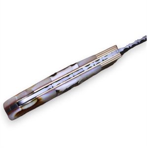 Cuchillos Plegables de Acero de Damasco Personalizados, Hechos a Mano, para Bolsillo, Caza, Camping, Uso Diario, Coleccionables, con Mango Decorativo - Product Image 3