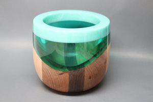 Tazón Artesanal de Resina Epoxi y Madera de Acacia, Libre de BPA, Ecológico, con Base de Madera Sólida, Diseño de Fusión de Resina para Interiores Modernos - Product Image 2