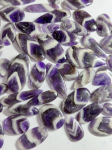 Amethyste Chevron Violette Naturelle Grade AAA, Cabochon de Haute Qualité, Pierre de Guérison en Jaspe, Pierre Précieuse en Vrac pour Bijoux, Vente en Gros, Mahnaj Gem - Product Image 3