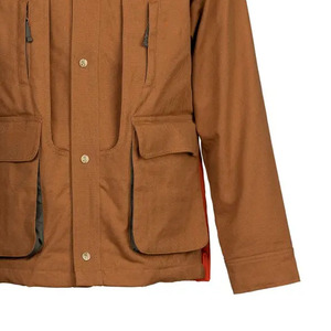 Veste de chasse pour homme en toile marron et orange, coupe-vent, manches longues, pour l'automne - Product Image 6