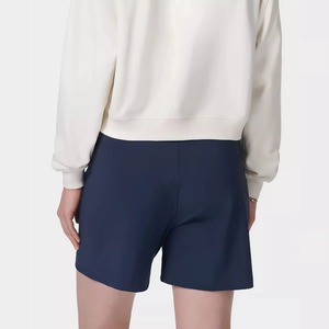 Shorts décontractés en polaire SpandexPolyester respirants à séchage rapide avec fermeture boutonnée et taille élastique pour femme – Idéal pour l'été, le sport et la gym - Product Image 1