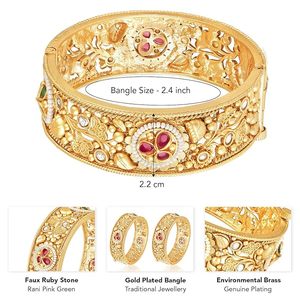 Gold Plated Alloy Bangle Set Women's Classic Crystal Rhinestone Channel Setting Bangles Jewelry <b>Gift</b> - Product Image 4