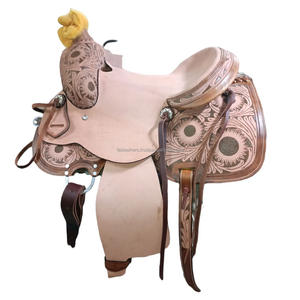 Bellamente tallado hecho a mano estilo vaquero americano Western Pleasure Trail Riding Saddle para montar carreras y reining a granel - Product Image 4