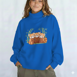 Sweat-shirt imprimé à col montant pour femme, mode hiver, service OEM, ODM disponible, tissu 100% coton doux, qualité supérieure, devant imprimé - Product Image 1