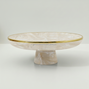 Soporte artesanal para cuenco de resina naranja estilo terrazo con base de pedestal y acabado brillante elegante para bodas cumpleaños y festivos - Product Image 4