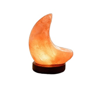 Bulk Export Grade Himalayan Pink Salt Crescent Moon Shaped Table Lamp Wholesale - Product Image 1