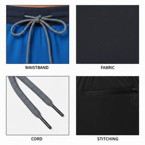 Short d'entraînement tissé 2-en-1 blanc pour homme, personnalisé OEM, à séchage rapide, pour le sport, la gym et le basketball, avec doublure de compression - Product Image 6