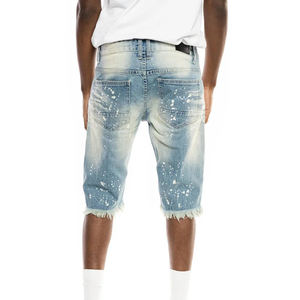 Shorts en jean 100 % denim pour homme, personnalisables, nouvelle collection été 2026, couleur unie, denim délavé, vente chaude - Product Image 2