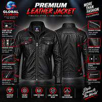 Veste en cuir de vache véritable noire pour homme, coupe ajustée, col montant, fermeture éclair, vêtement d'hiver