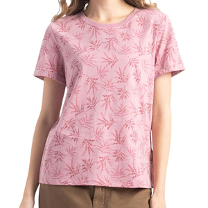 เสื้อยืดแขนสั้นคอกลมพิมพ์ลายสำหรับผู้หญิง ทรงปกติ ผ้าฝ้ายเจอร์ซีย์ระบายอากาศได้ดี สวมใส่สบายในฤดูใบไม้ผลิและฤดูร้อน - Product Image 1