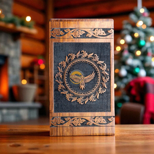 Handcrafted eagle wave & Natural Wood Cremation Urn Ashes Box Artistic Funeral Memorial Keepsake by AYAANS - Product Image 3