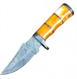 Couteau artisanal en acier Damas, lame pointue, manche en os de chameau, couteau utilitaire - Product Image 2