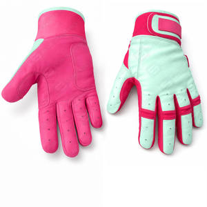 Guantes de Bateo de Béisbol SAAR INDUSTRIES de Alta Resistencia, Calidad Premium, Nuevo Modelo, Color Rosa Brillante, Diseño de Puño Corto con Velcro - Product Image 6