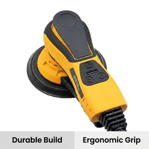 Ponceuse électrique silencieuse sans balais de 6 pouces, 350 W, vitesse variable 4000-10000 tr/min, tampon auto-agrippant, cordon de 5 m pour la réparation de cloisons sèches et de carrosseries automobiles - Product Image 5