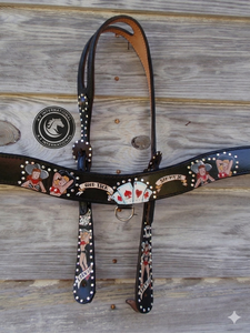 Nuevo Arnés de Cuero Repujado a Mano con Terminales de Bit de Presión, de Cuero Genuino de Vaca para Equitación - Product Image 2