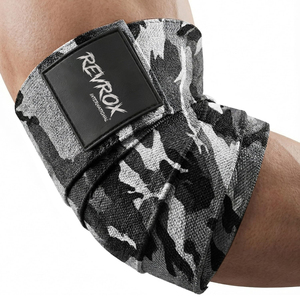 Bandages de compression longs pour le coude, motif camouflage, pour la musculation, la force athlétique et l'haltérophilie, en coton robuste et élastique - Product Image 1