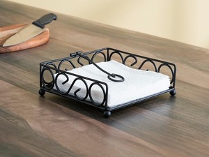 Black Classic Eco-Friendly Metal <b>Square</b> Napkin Holder Ring Stand Tissue Rack for <b>Kitchen</b> Dining <b>Table</b> - Product Image 3