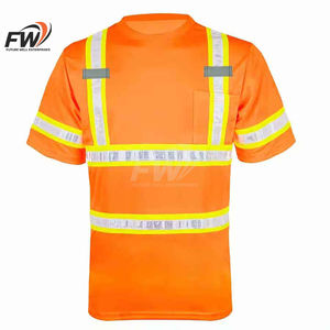 Camisetas de Trabajo para Hombre - Camisetas de Alta Visibilidad para Hombre, Camiseta Polo de Seguridad con Franjas Reflectantes - Product Image 4