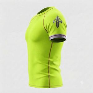 Camiseta Deportiva Sublimada para Hombre, Manga Corta, Cuello Redondo, Secado Rápido, Transpirable, Material de Spandex/Poliéster, Alta Calidad - Product Image 5