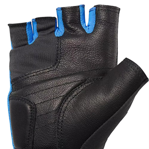 Guantes de Ciclismo sin Dedos, Transpirables, Tejidos, de Medio Dedo, para Deportes al Aire Libre de Verano, Diseño de Color en Contraste Azul y Negro - Product Image 4