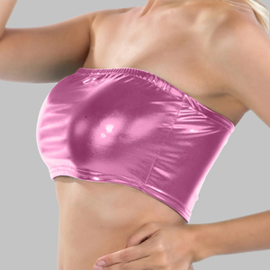 Women Wrap Seamless Tube <b>Top</b> Pu Leather Solid Color Tube <b>Tops</b> Retro Performance Seamless <b>Crop</b> <b>Tops</b> Sexy Tube <b>Tops</b> For Women - Product Image 1