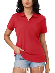 Camiseta Polo corta de alta calidad para mujer, cómoda camisa transpirable de secado rápido, diseño liso personalizado a bajo precio - Product Image 5
