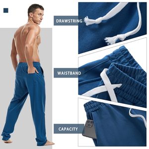 Pantalon Homme 100% Coton, Joggers Simples à Cordon de Serrage, Motif Uni, Logo Personnalisé sur le Devant avec Options Multicolores, Pantalon pour Homme - Product Image 4